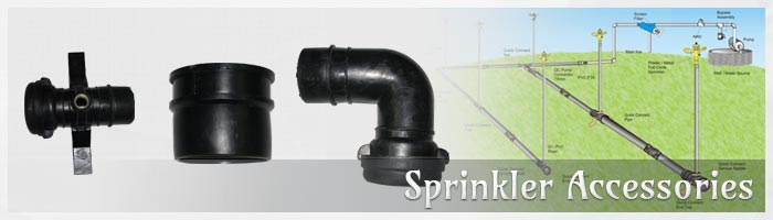 Sprinkler Accessories, Sprinkler Irrigation Systems, Accessories, Sprinkler Accessories, Adaptor, Bend, End Cap, PCN, Tee, Elbow, Manifold, etc for Sprinkler Irrigation Systems, Drip Irrigation Systems.Designed & Developed by Rudra Softwares www.rudrasoftwares.net